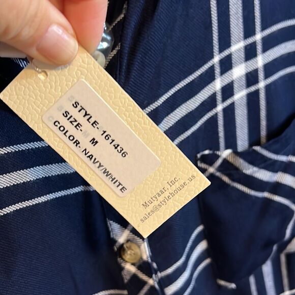 NWT Sim & Sam Flannel Button Down Size Medium - Picture 12 of 12